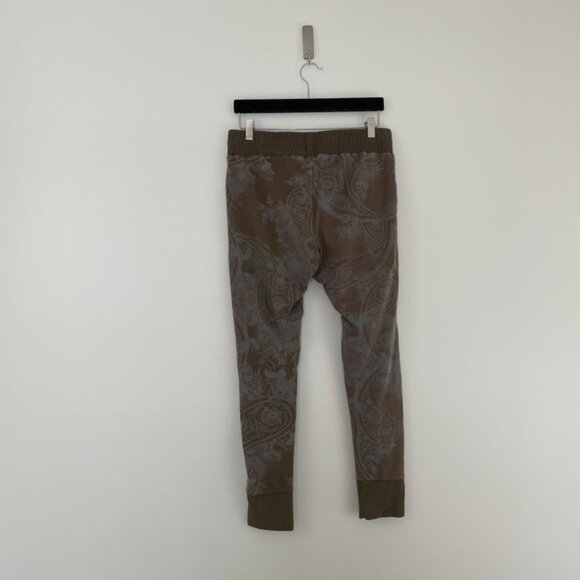 Free People We The Free Army Green Paisley Joggers Size Medium - Picture 2 of 7
